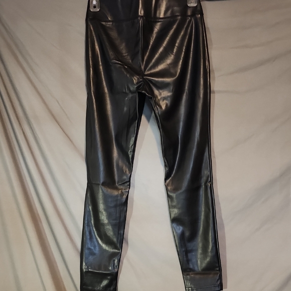 INC International Concepts Black Faux Leather Pants - Picture 2 of 6